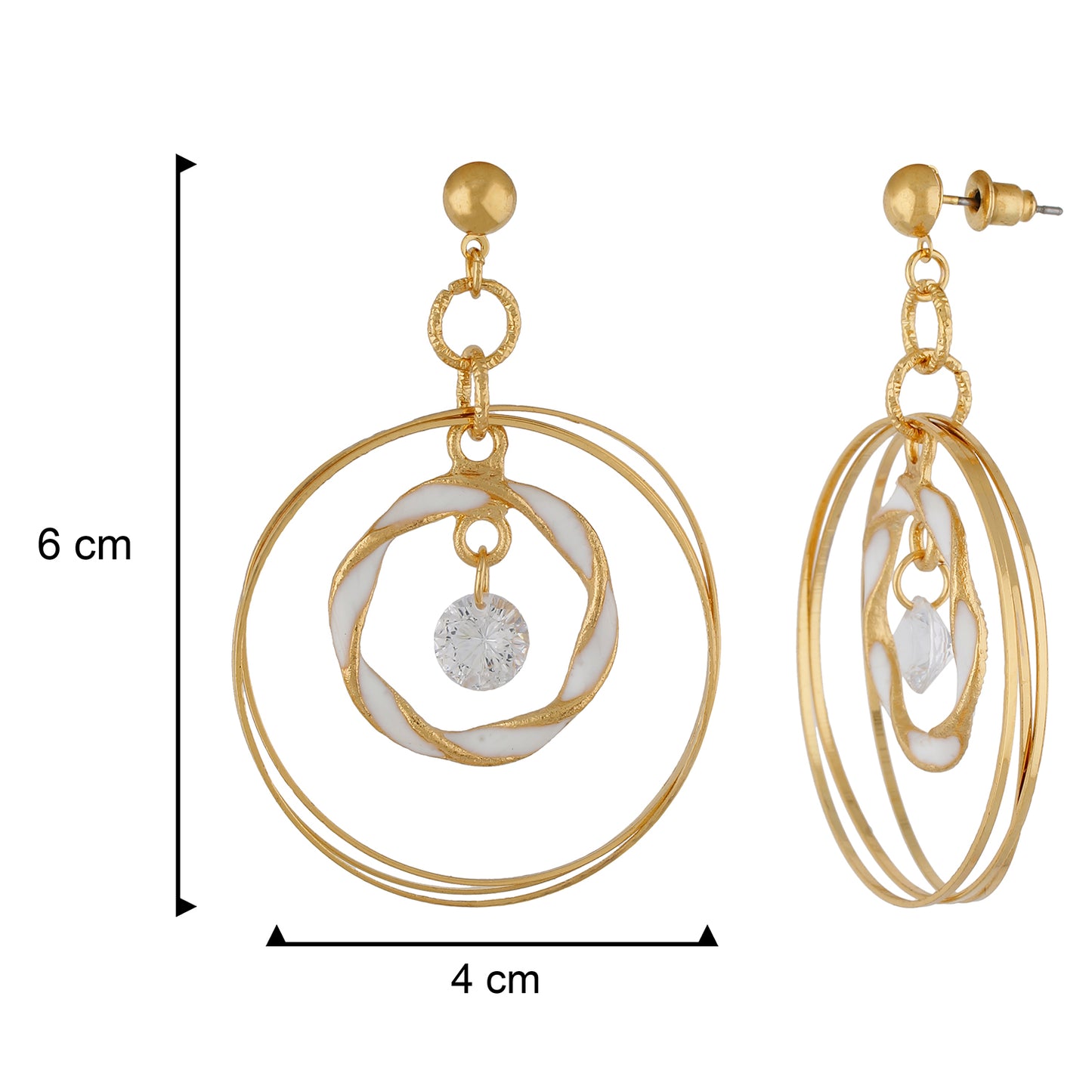 Remarkable White and Gold Colour Rings Design Earring for Girls and Women