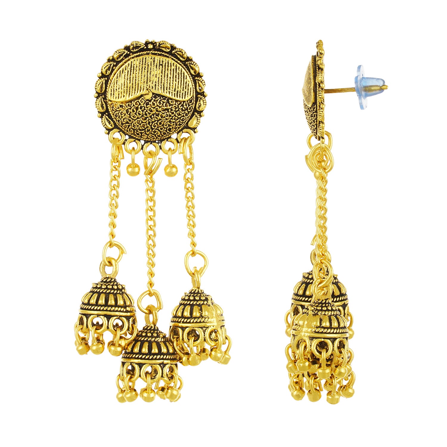 Gold plated Multi Jhumki Earrings Fashion Imitaion Jewelry for Girls and Women