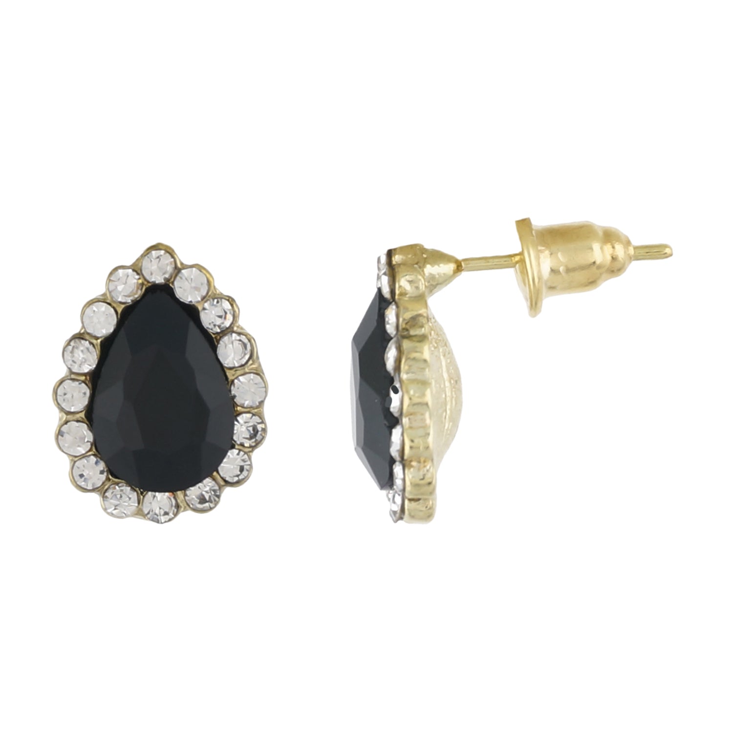 Black Colour Drop Shape Ear  Studs for Girls and Womens