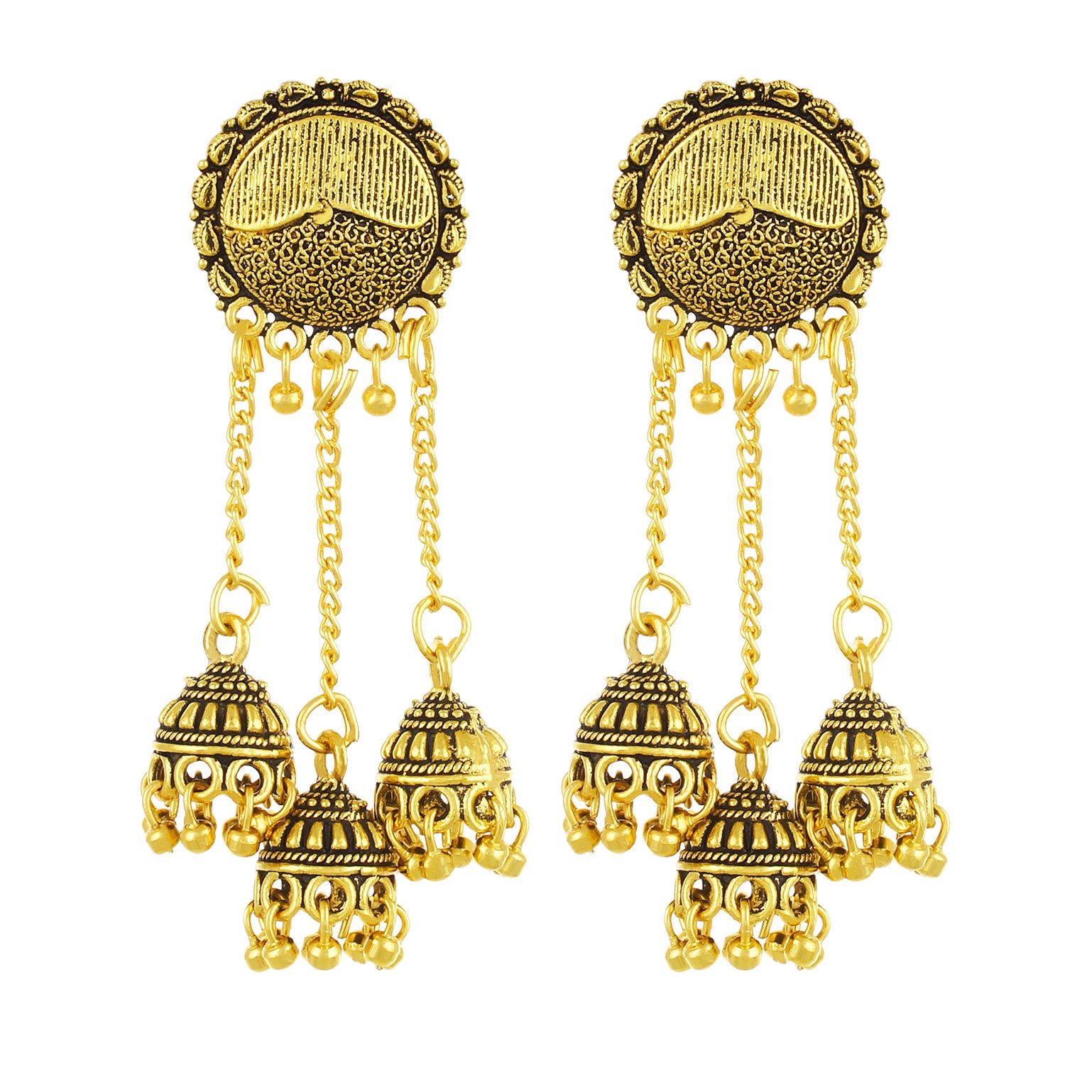 Gold plated Multi Jhumki Earrings Fashion Imitaion Jewelry for Girls and Women