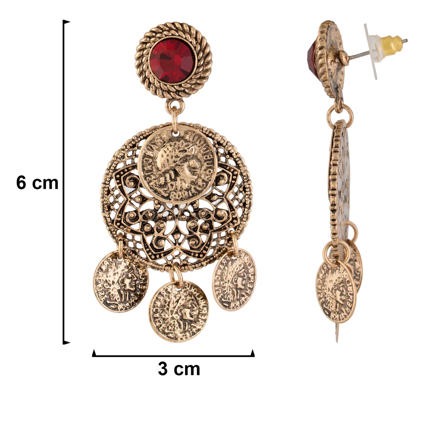 Oxide Gold Ear Danglers