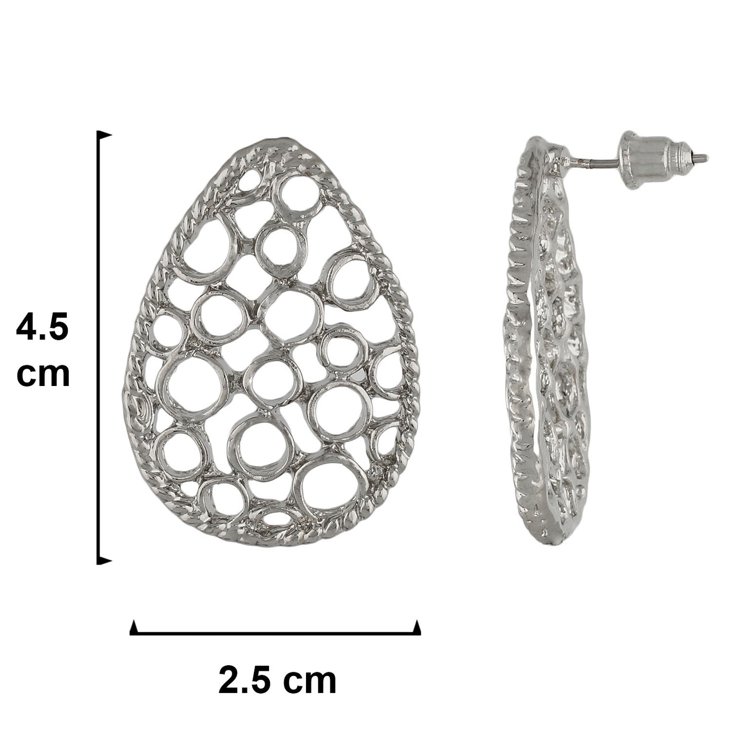 Smart Silver Colour Leaf Shape Earring for Girls and Women