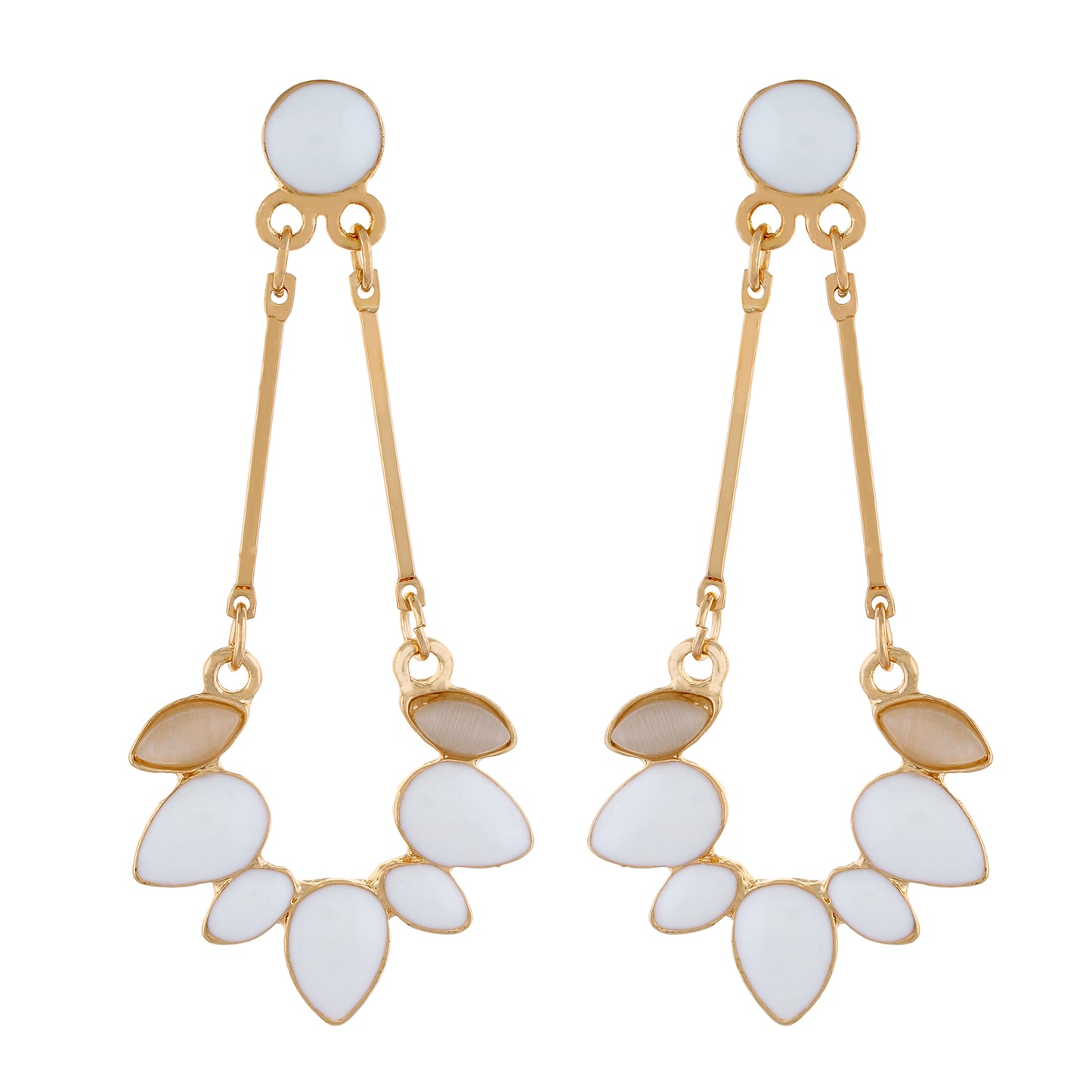White colour Drop Design Hanging Earrings for Girls and Women