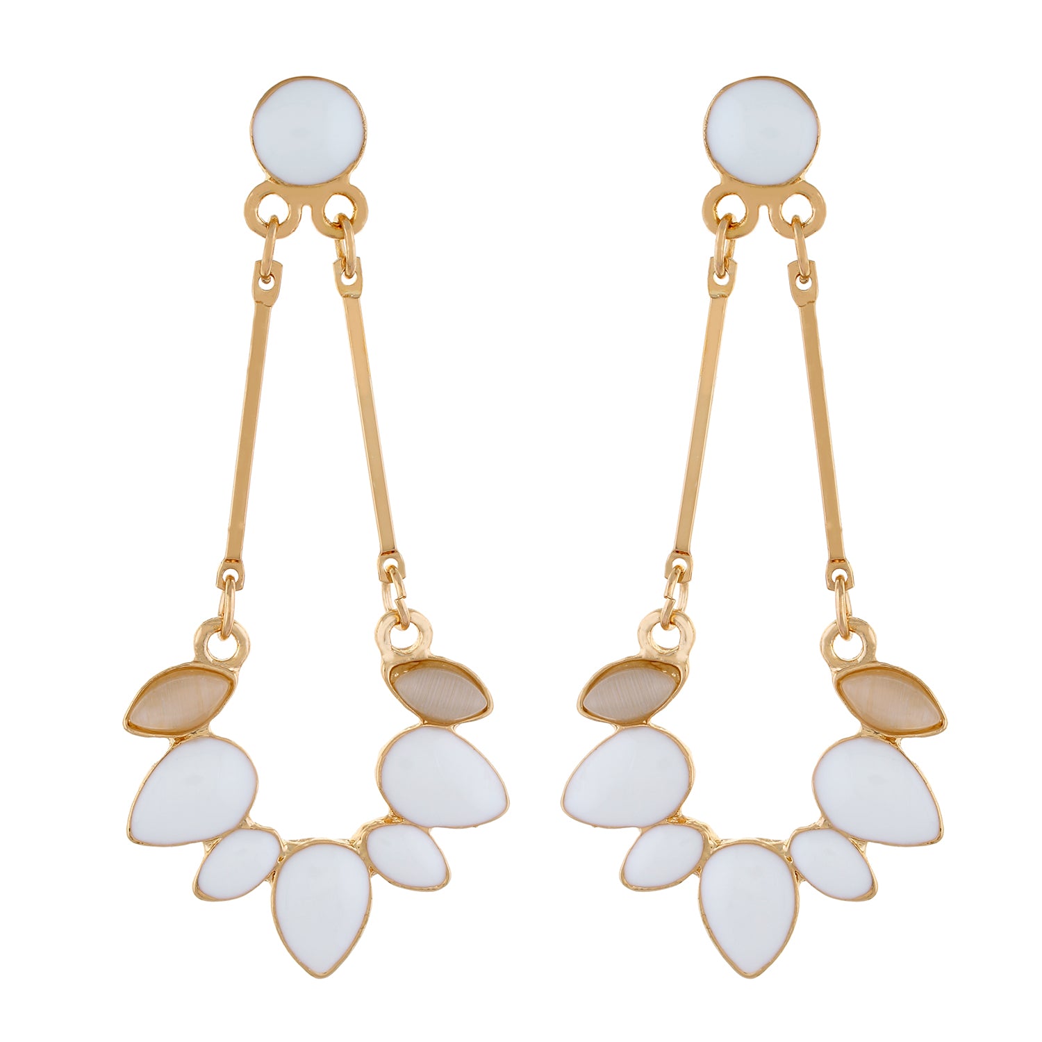 White colour Drop Design Hanging Earrings for Girls and Women