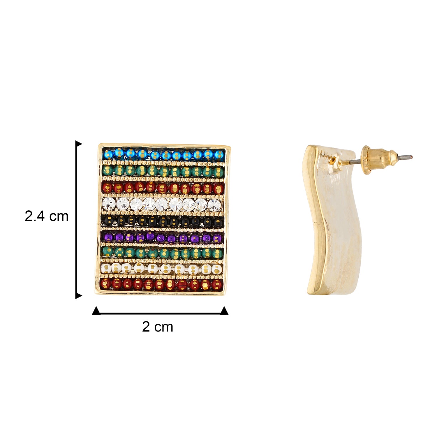 Wonderful Multi Colour Rectangular Shape Earring for Girls and Women