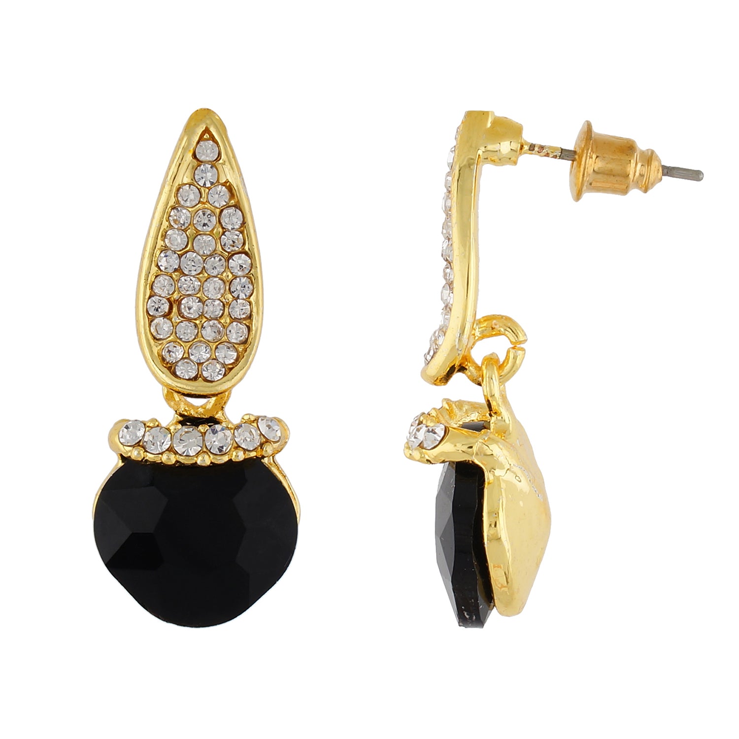 Beautiful Black and Gold Colour Drop Design Earring for Girls and Women