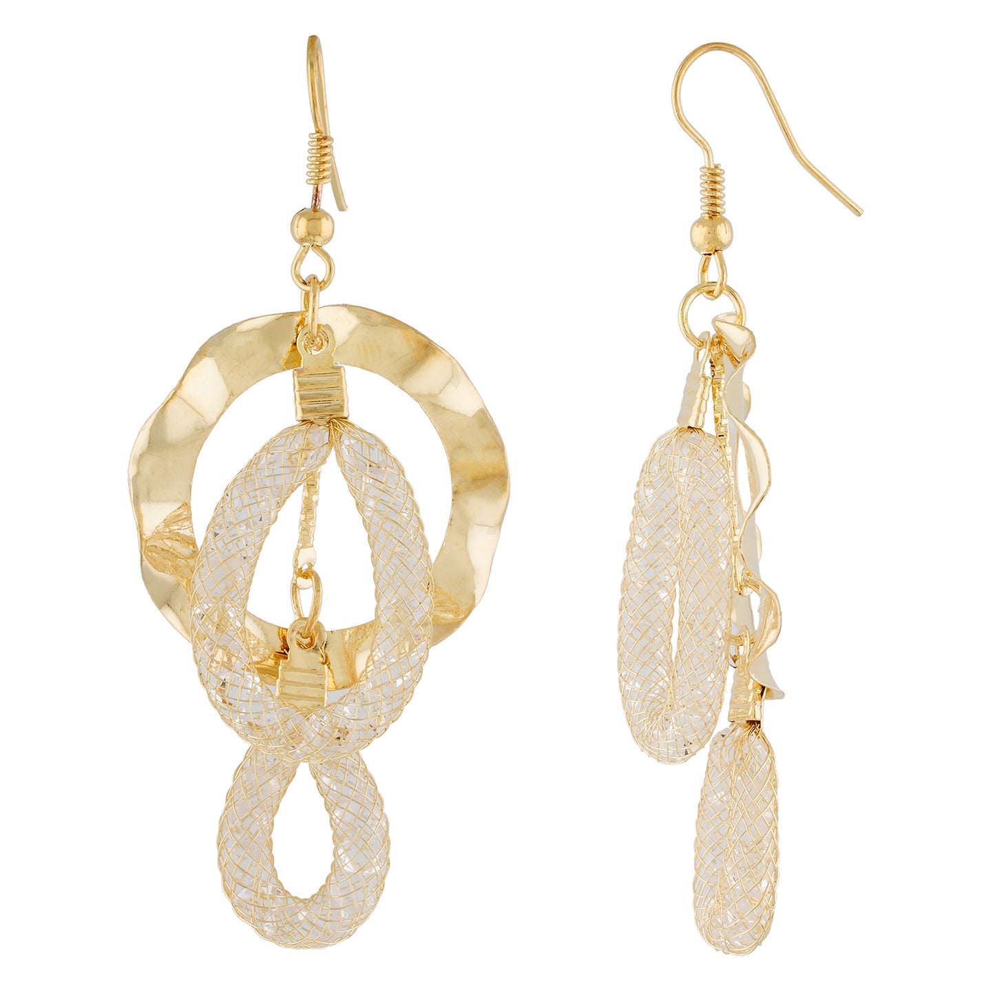 Gold Colour Formless Necklace and Earrings for Girls and Women