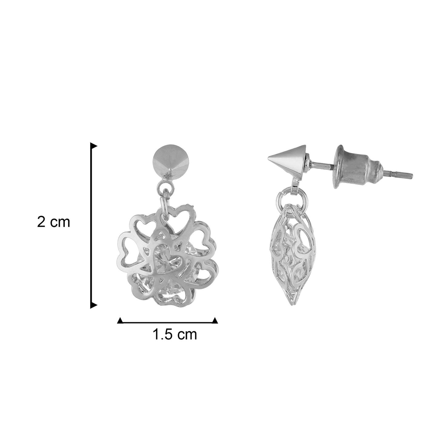 Phenomenal Silver Colour Floral Design Earring for Girls and Women