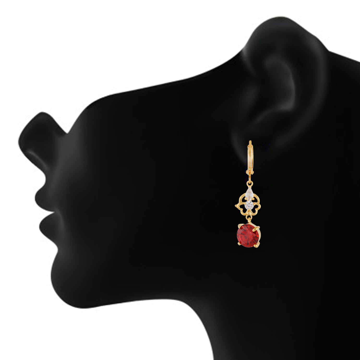 Awesome Red and Gold Colour Floral Design Pearl Earring for Girls and Women