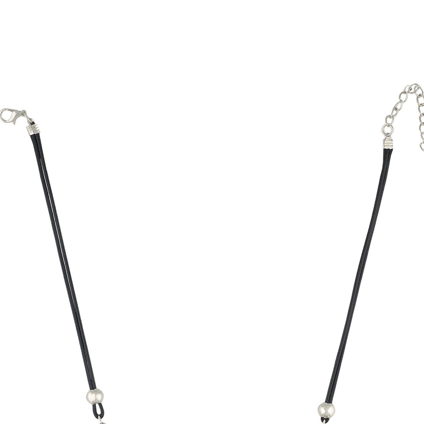 Silver and Blue Coloured stones studded Floral  Necklace For Girls and Women