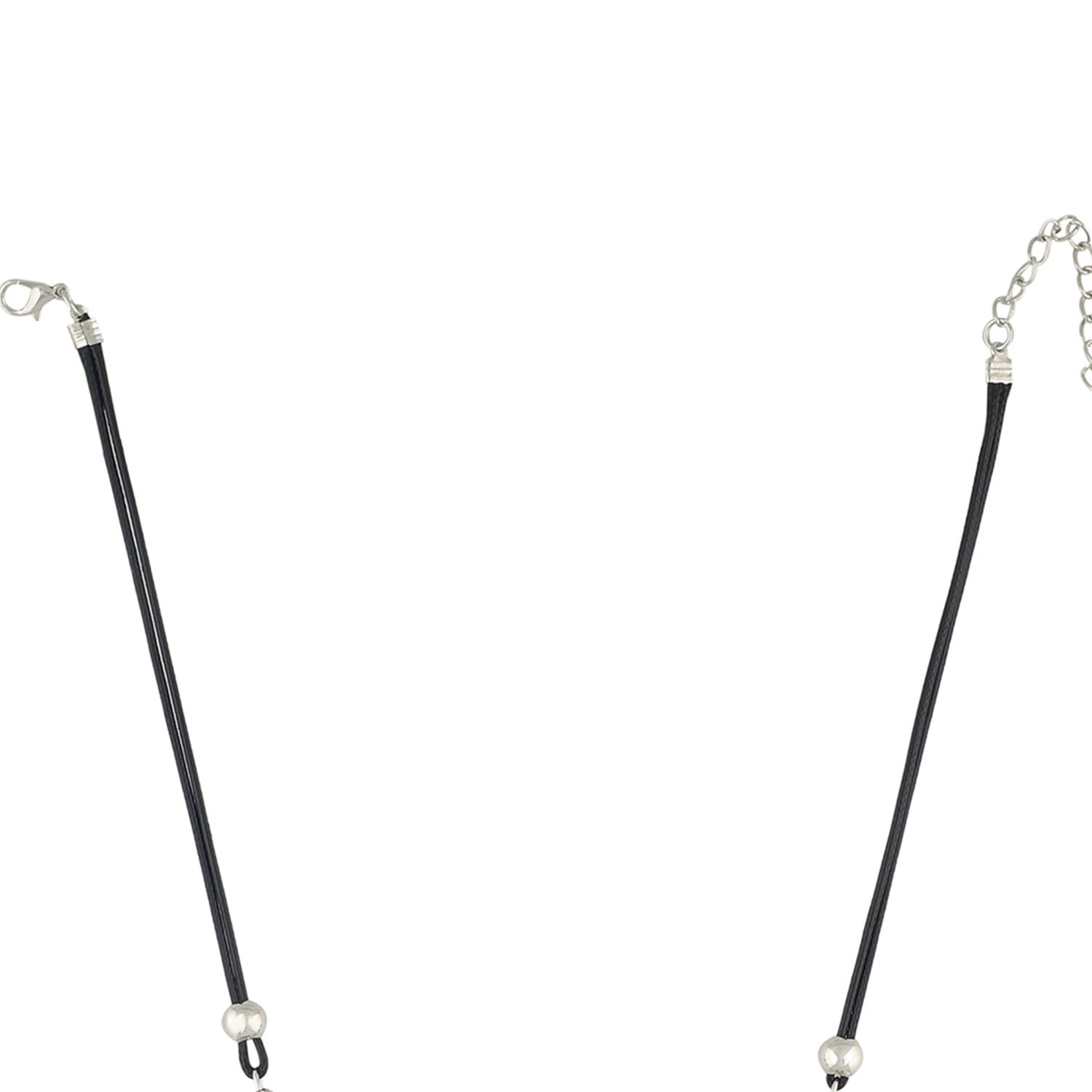 Silver and Blue Coloured stones studded Floral  Necklace For Girls and Women