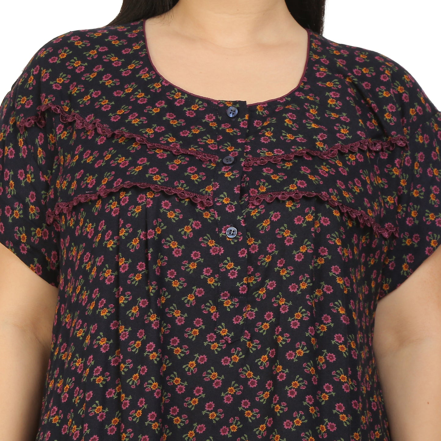 Printed Alpine Nighty For Women - Purple