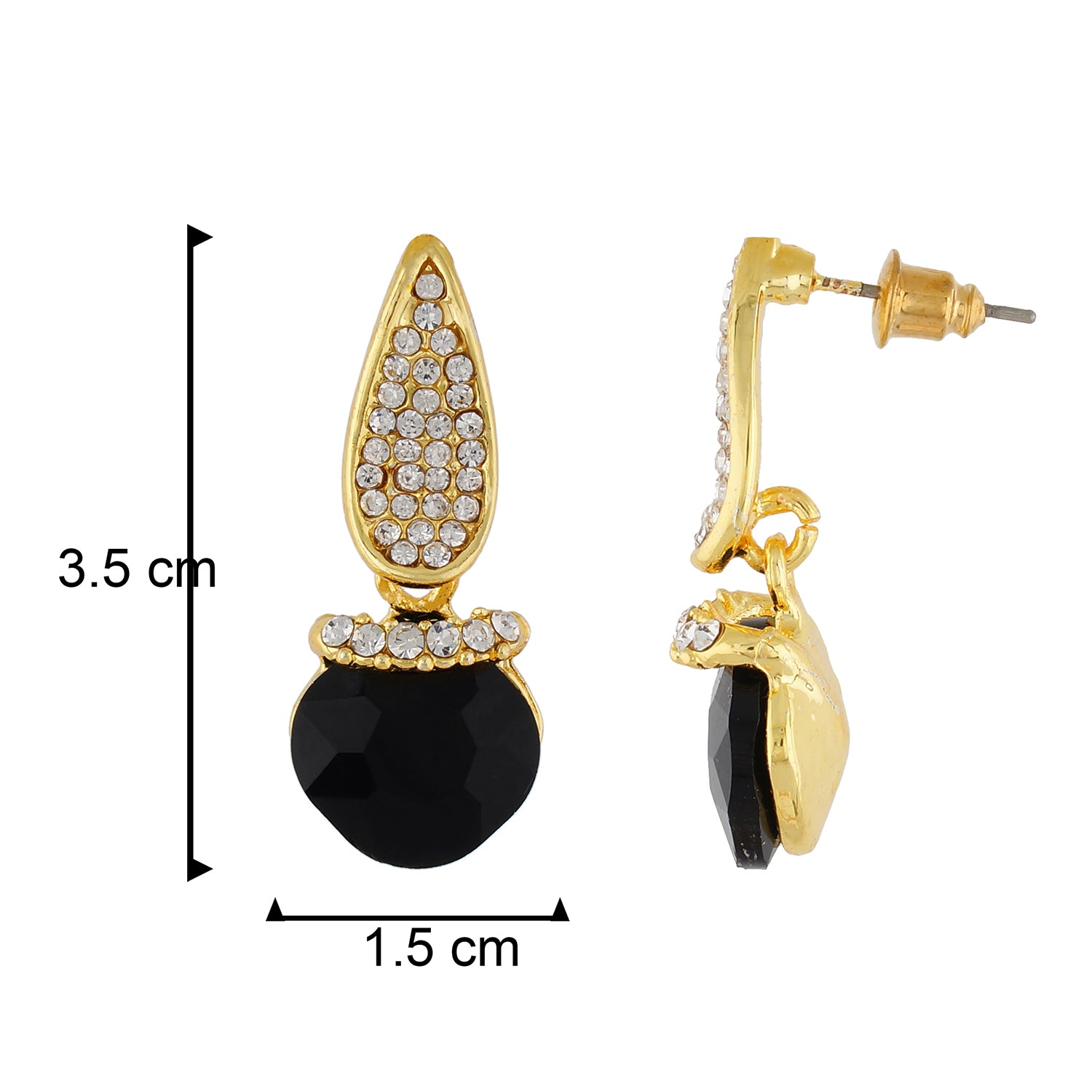 Beautiful Black and Gold Colour Drop Design Earring for Girls and Women