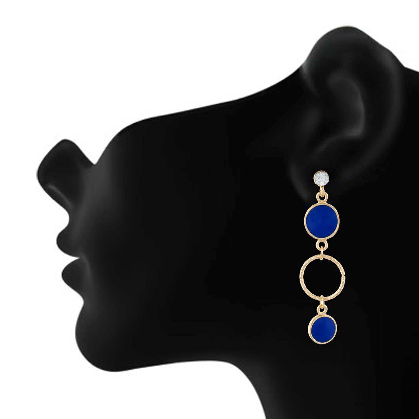 Blue colour Round Design Hanging Earrings for Girls and Women