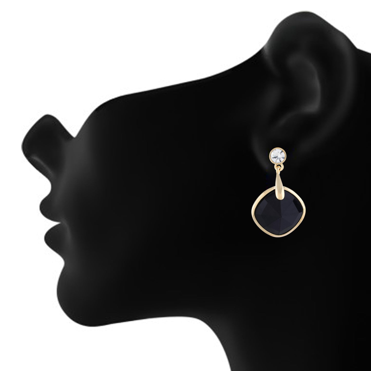Black colour Rohmbus Design Hanging Earrings for Girls and Women