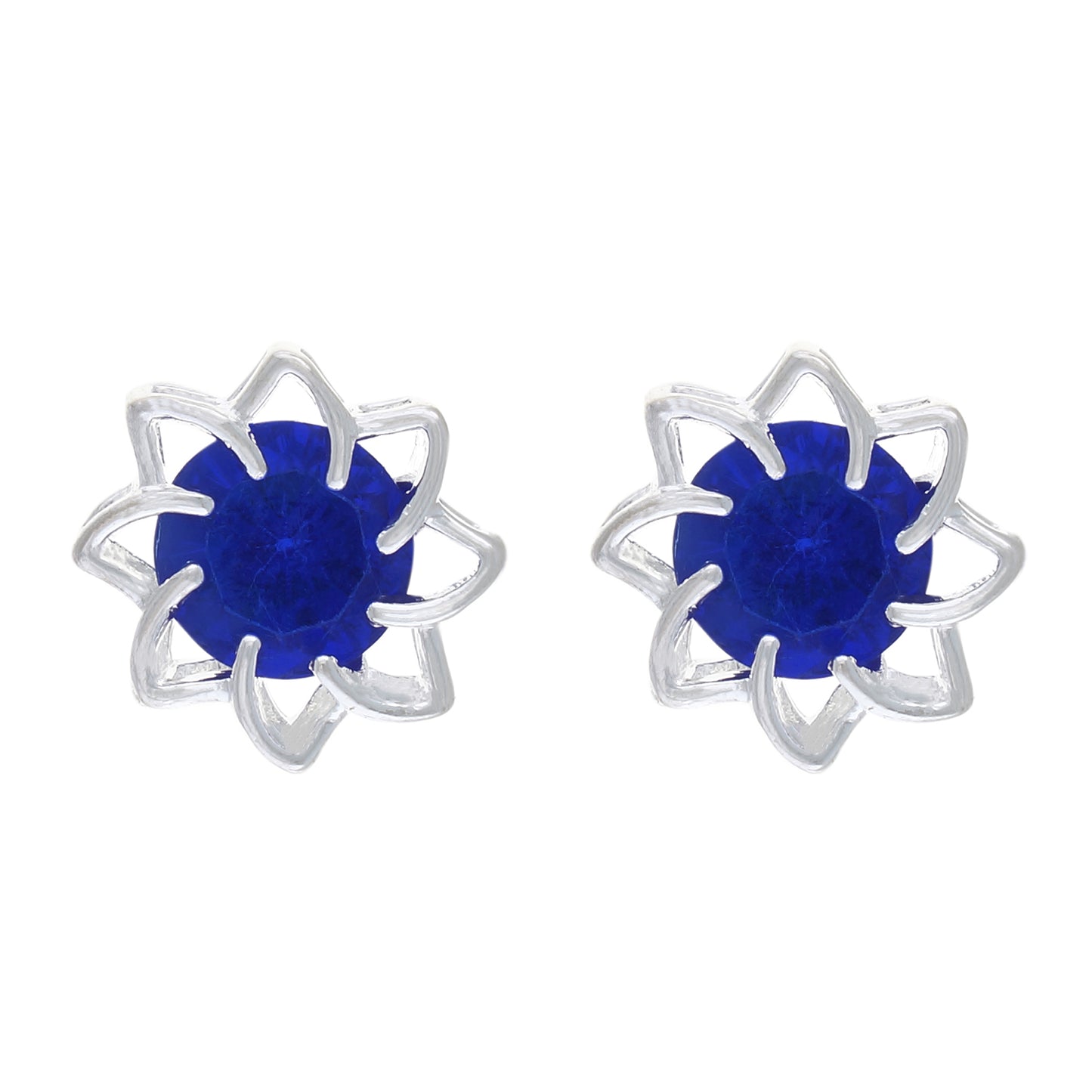Blue colour Floral Design Stud Earrings for Girls and Women