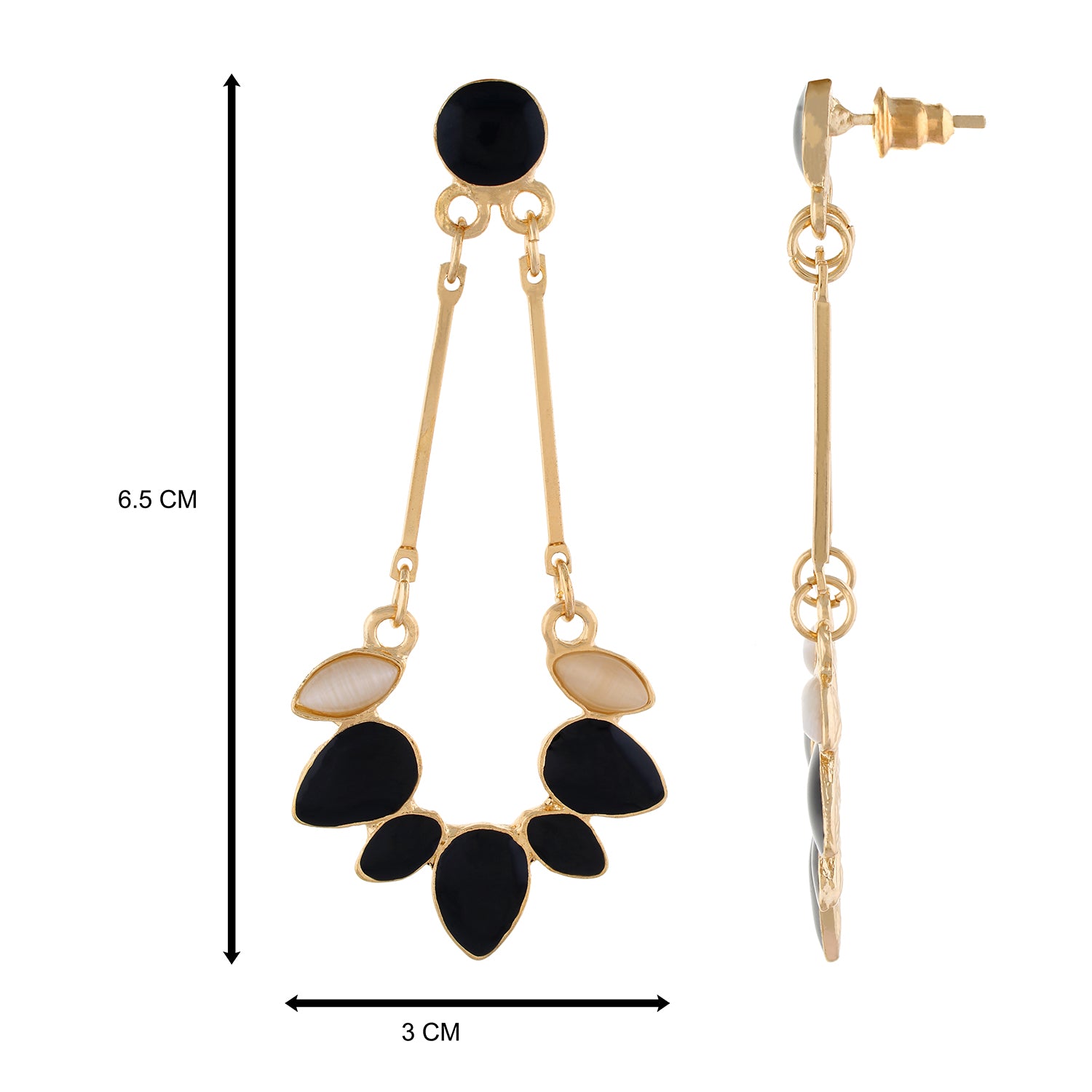 Black colour Drop Design Hanging Earrings for Girls and Women