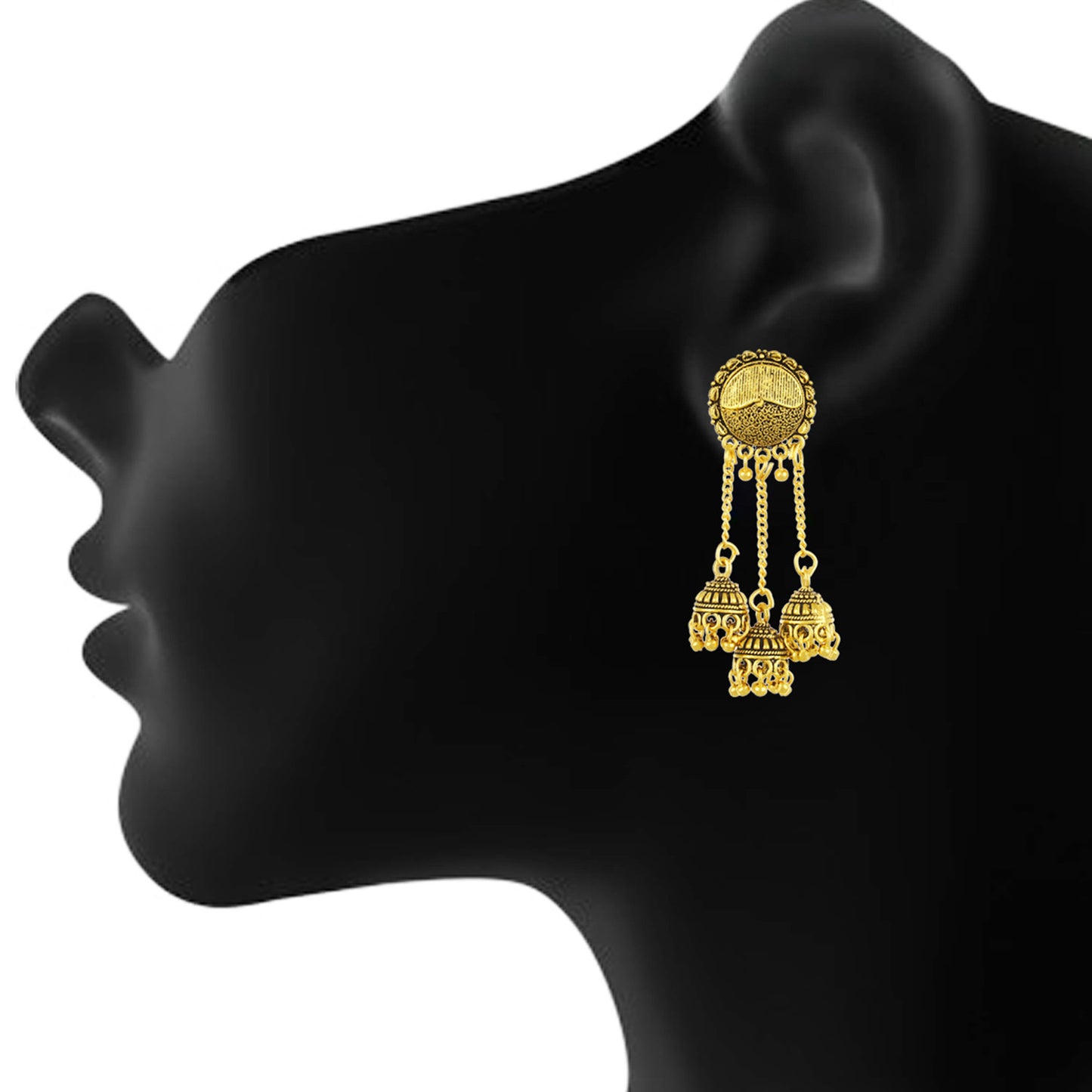 Gold plated Multi Jhumki Earrings Fashion Imitaion Jewelry for Girls and Women