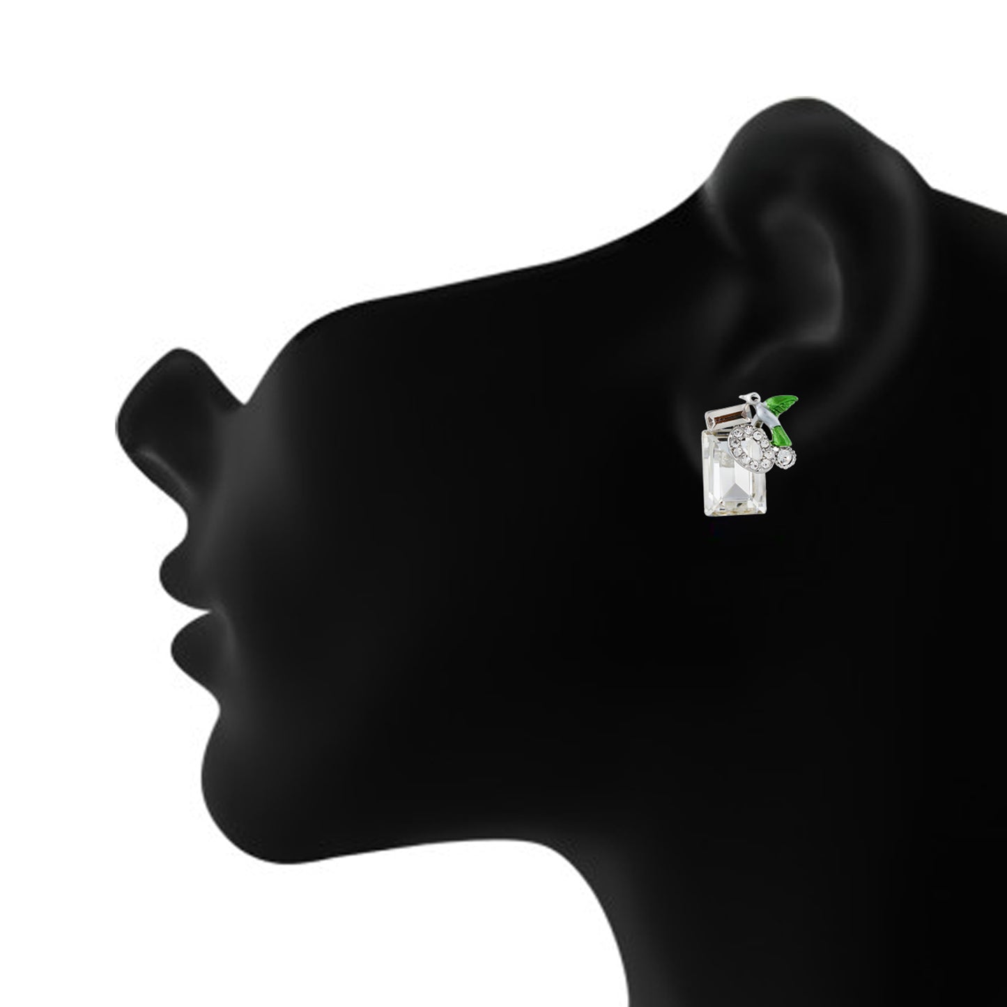 Stunning White Colour Rectangular Shape Ear Stud for Girls and Women