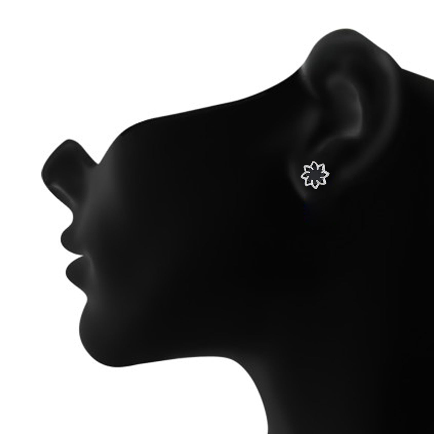Black colour Floral Design Stud Earrings for Girls and Women