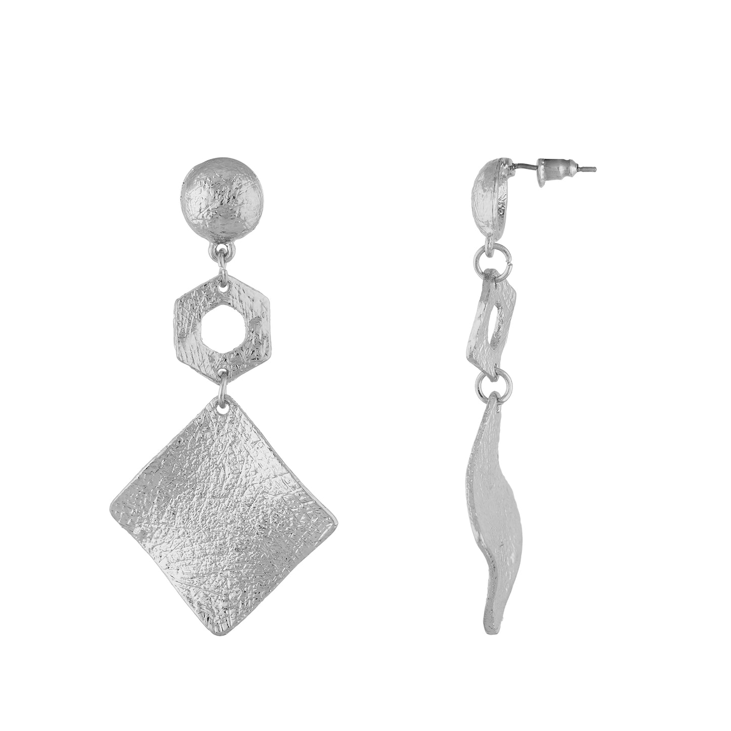 Dashing Silver Colour Rhombus Design Earring for Girls and Women