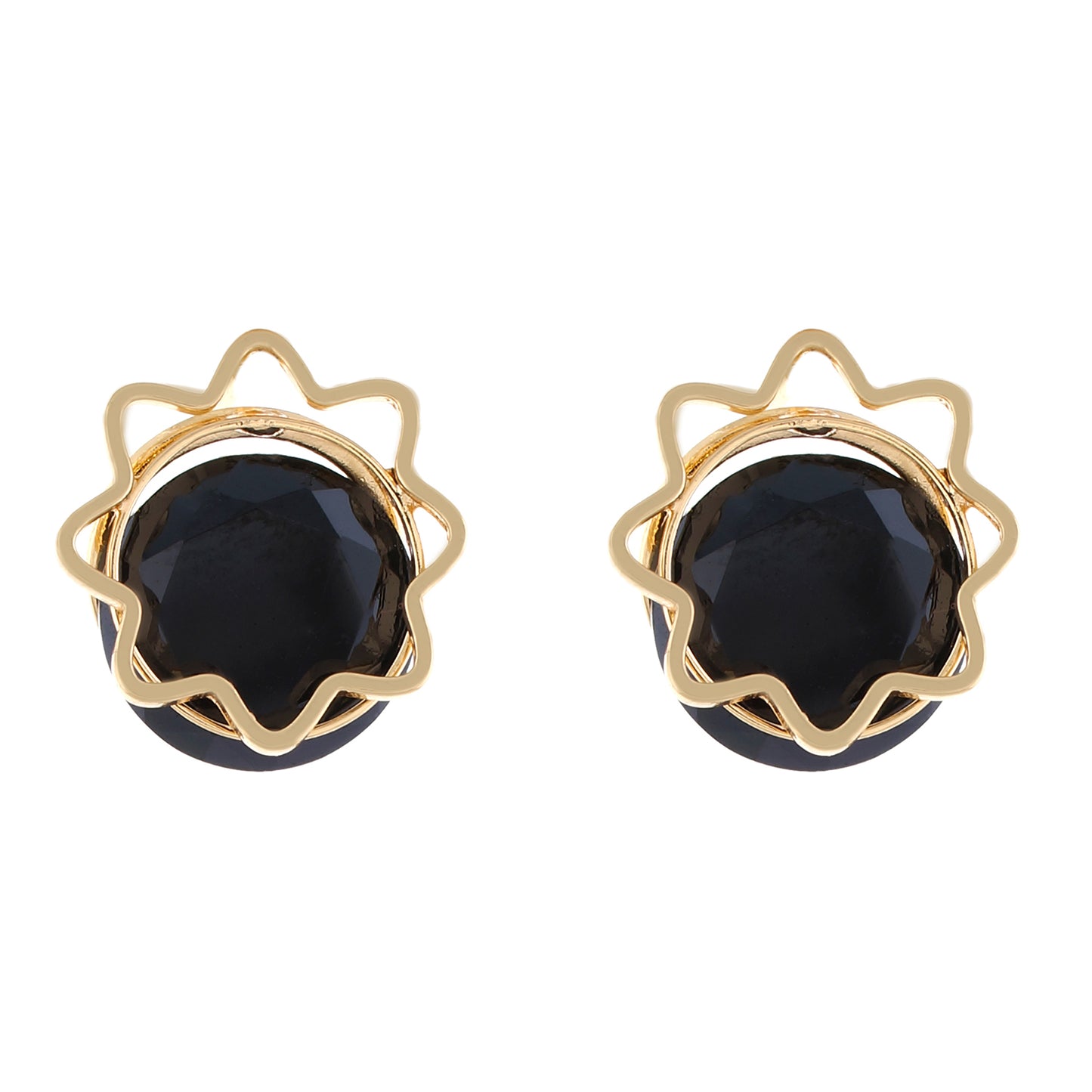 Black colour Floral design  Studs for girls and women
