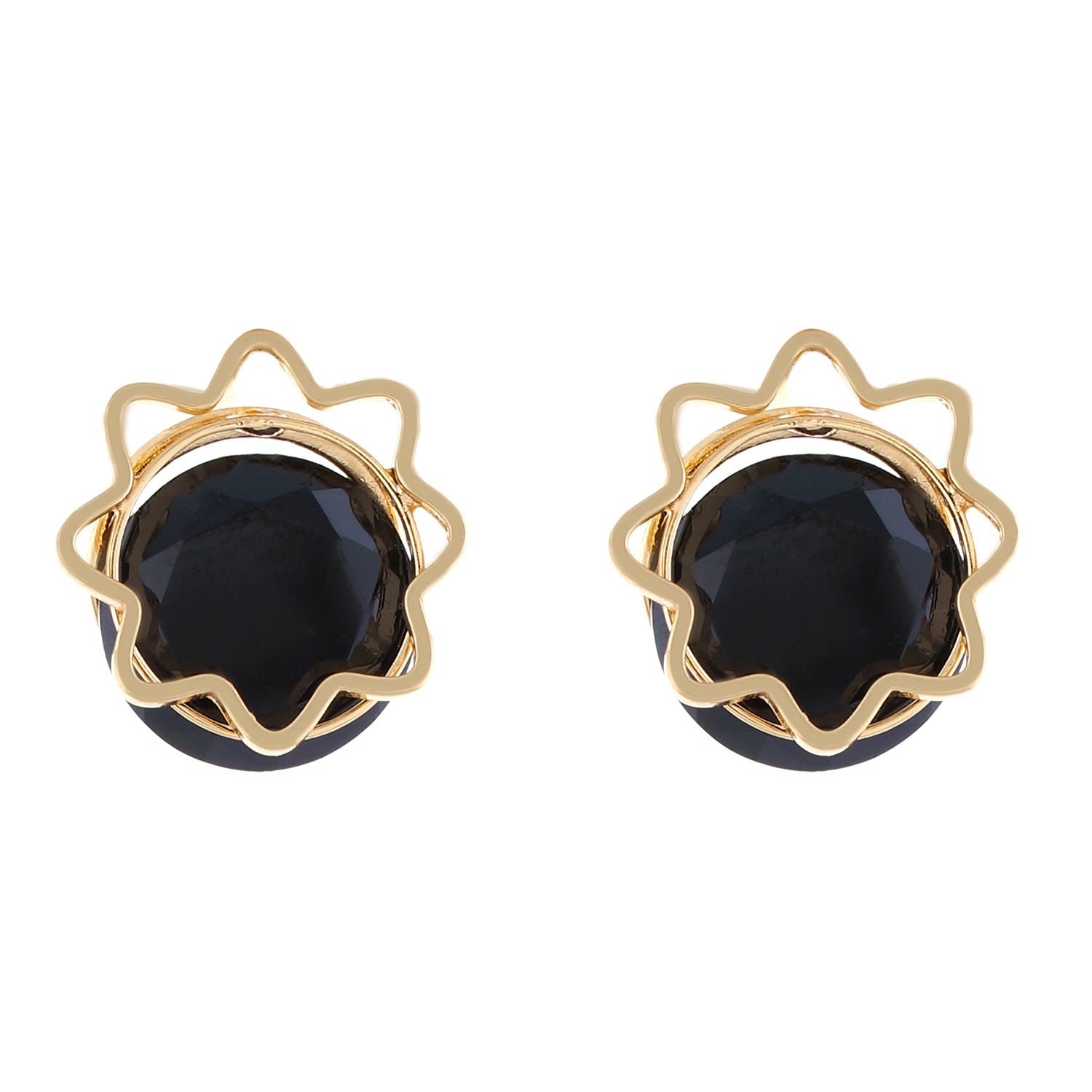 Black colour Floral design  Studs for girls and women