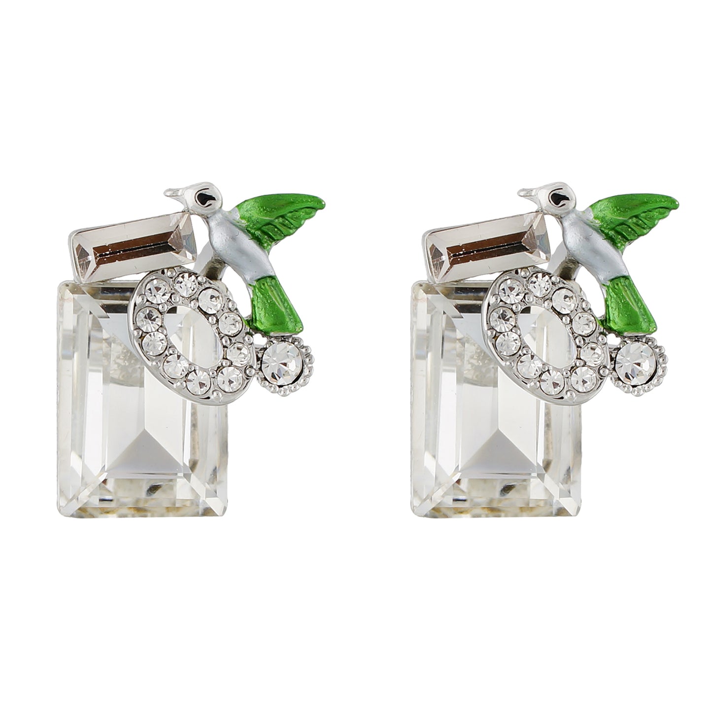 Stunning White Colour Rectangular Shape Ear Stud for Girls and Women