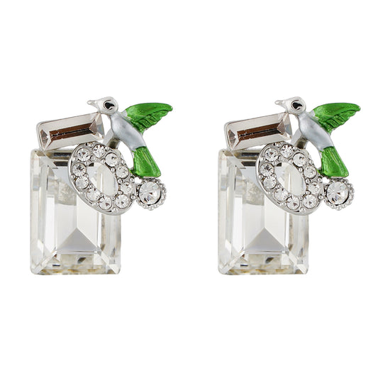 Stunning White Colour Rectangular Shape Ear Stud for Girls and Women