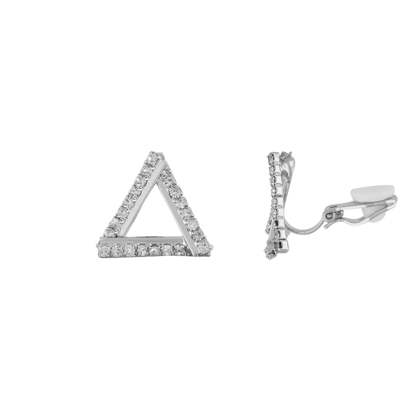 Sassy Silver Colour Triangular Shape Alloy Clip On Earrings for Girls