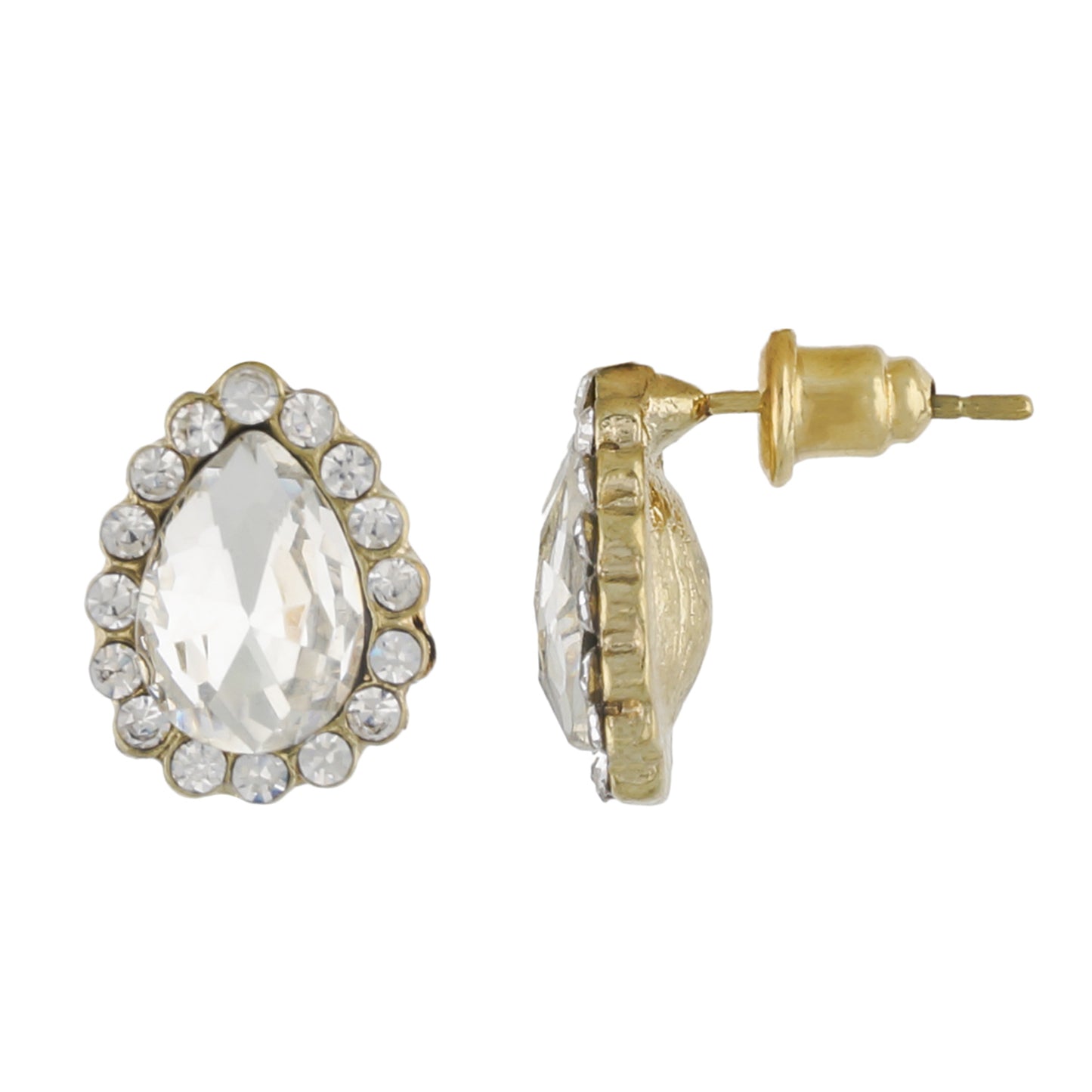 White Colour Drop Shape Ear  Studs for Girls and Womens