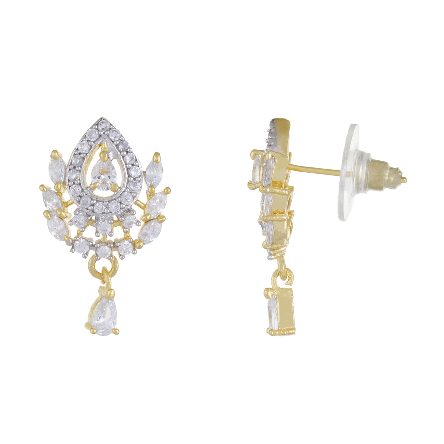 Smart Gold Plated CZ Copper Pendant Set for Ladies and Girls