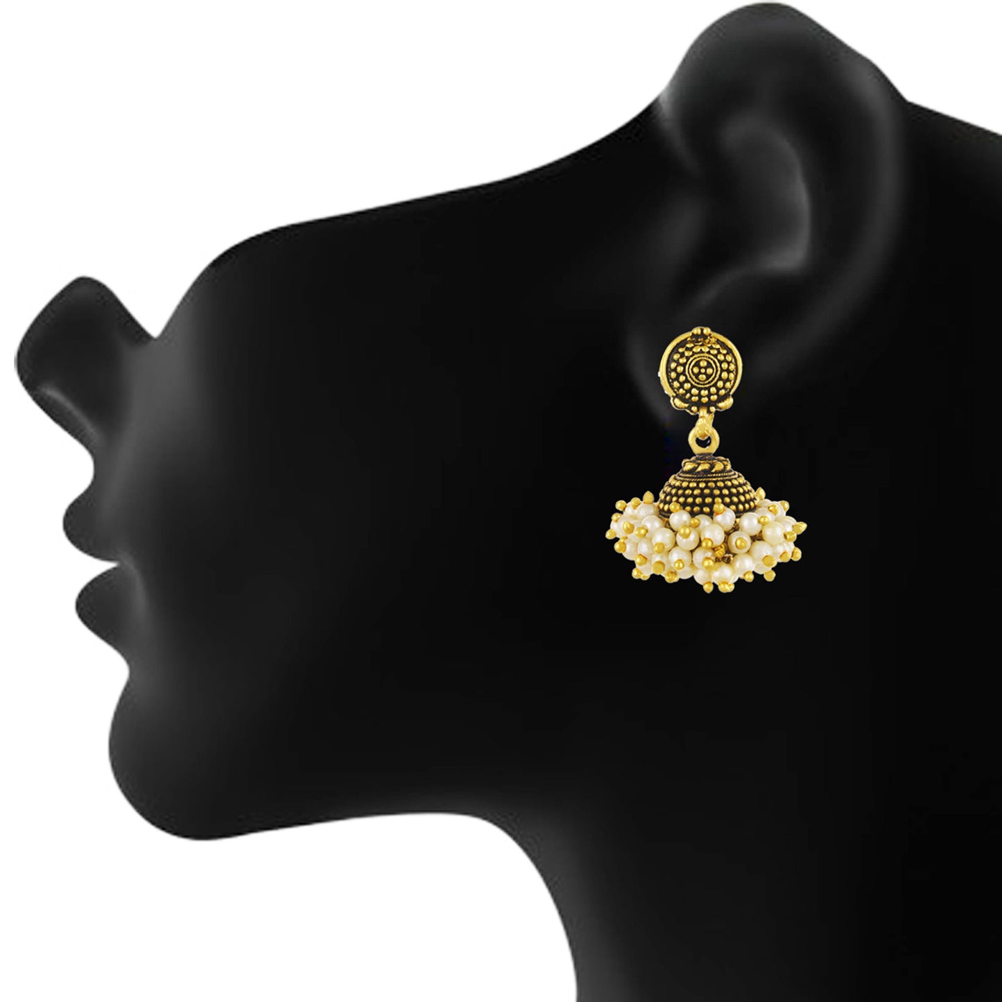 Gold plated Pearl Jhumki Earrings Fashion Imitaion Jewelry for Girls and Women