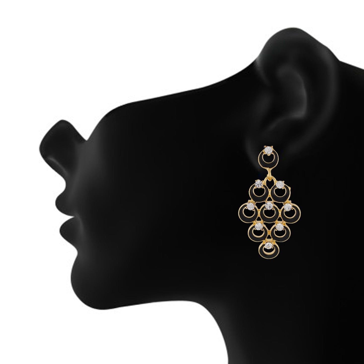 Impressive Black and Gold Colour Bunch of Circles Design Earring for Girls and Women