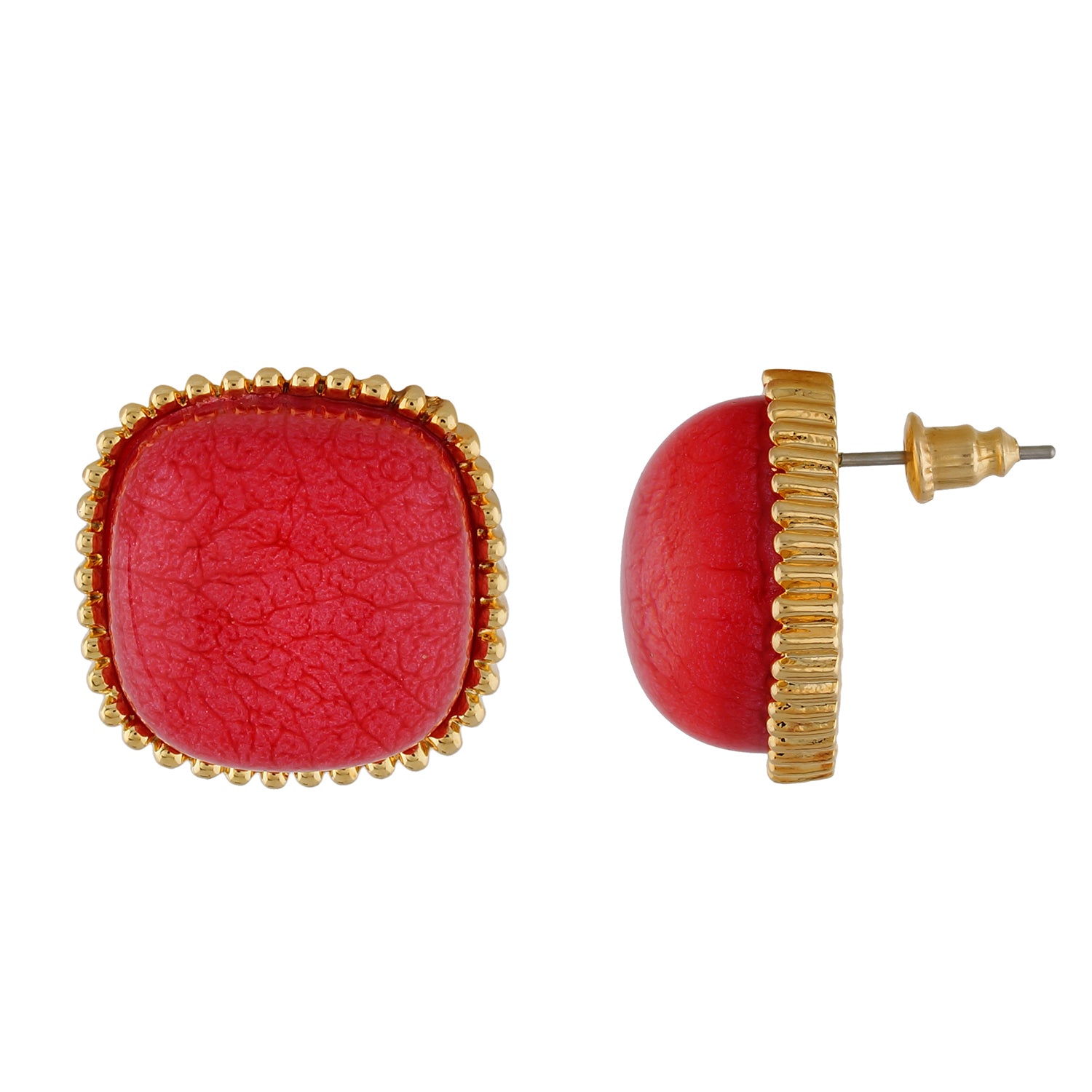 Wonderful Tomato Red Colour Square Shape Earring for Girls and Women