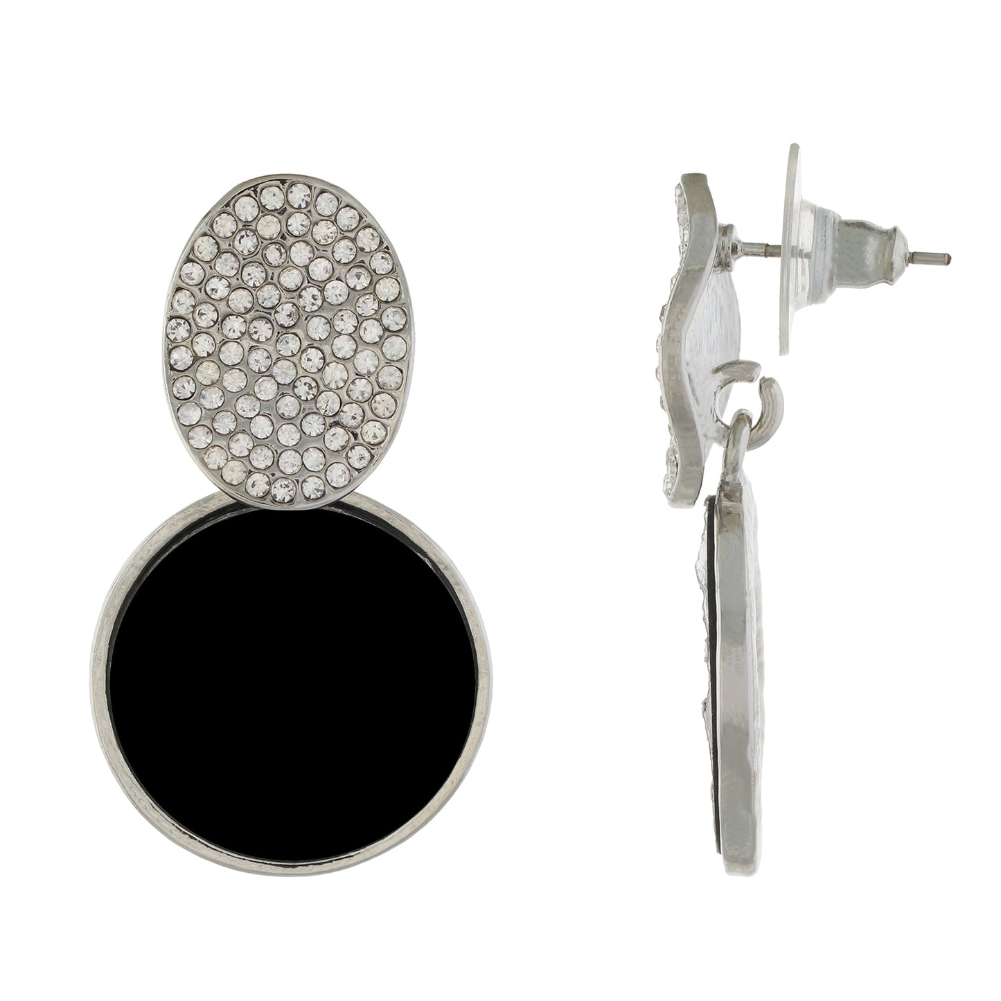 Black and Silver colour Round design Pendant Set for girls and women