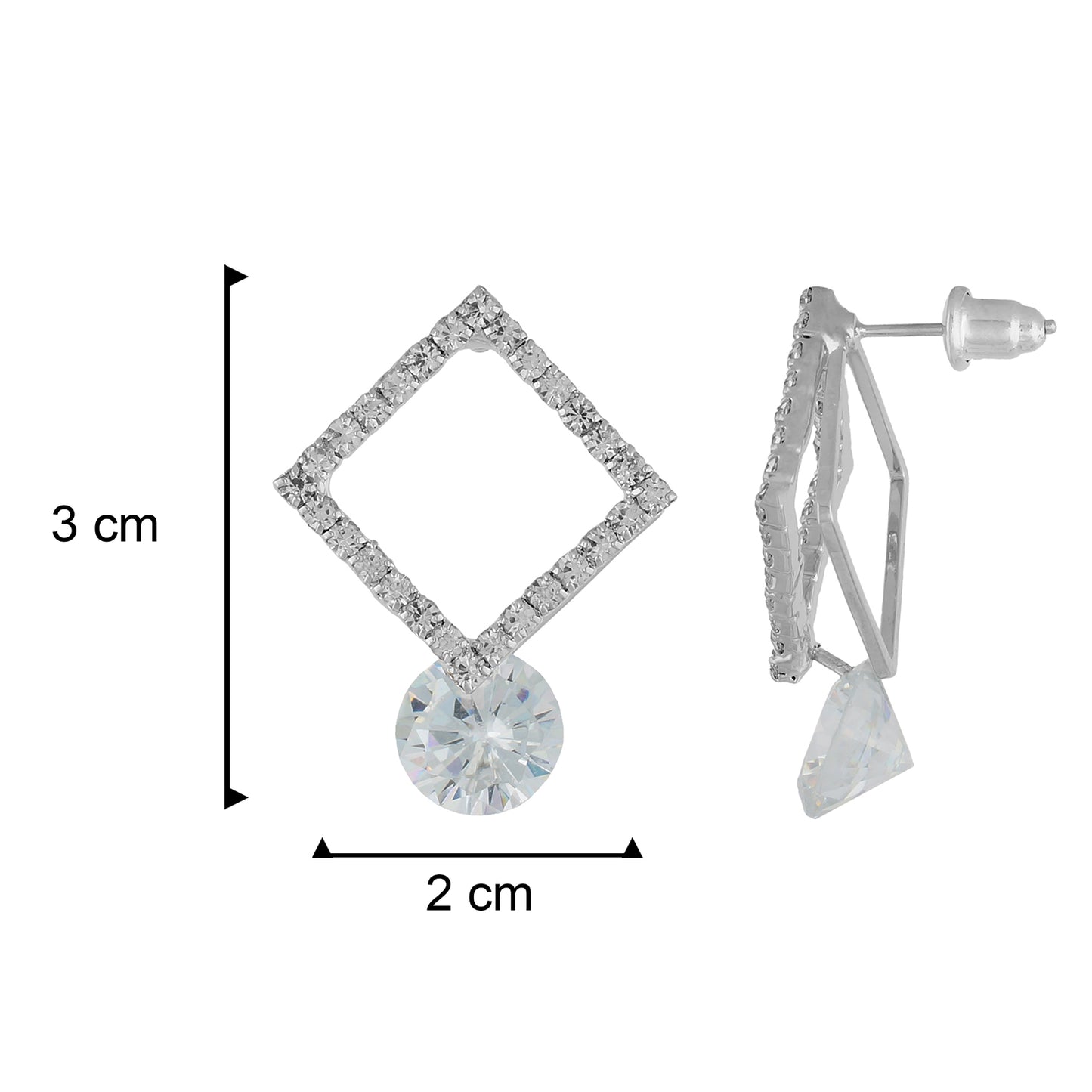 Impressive Silver Colour Rhombus Design Earring for Girls and Women