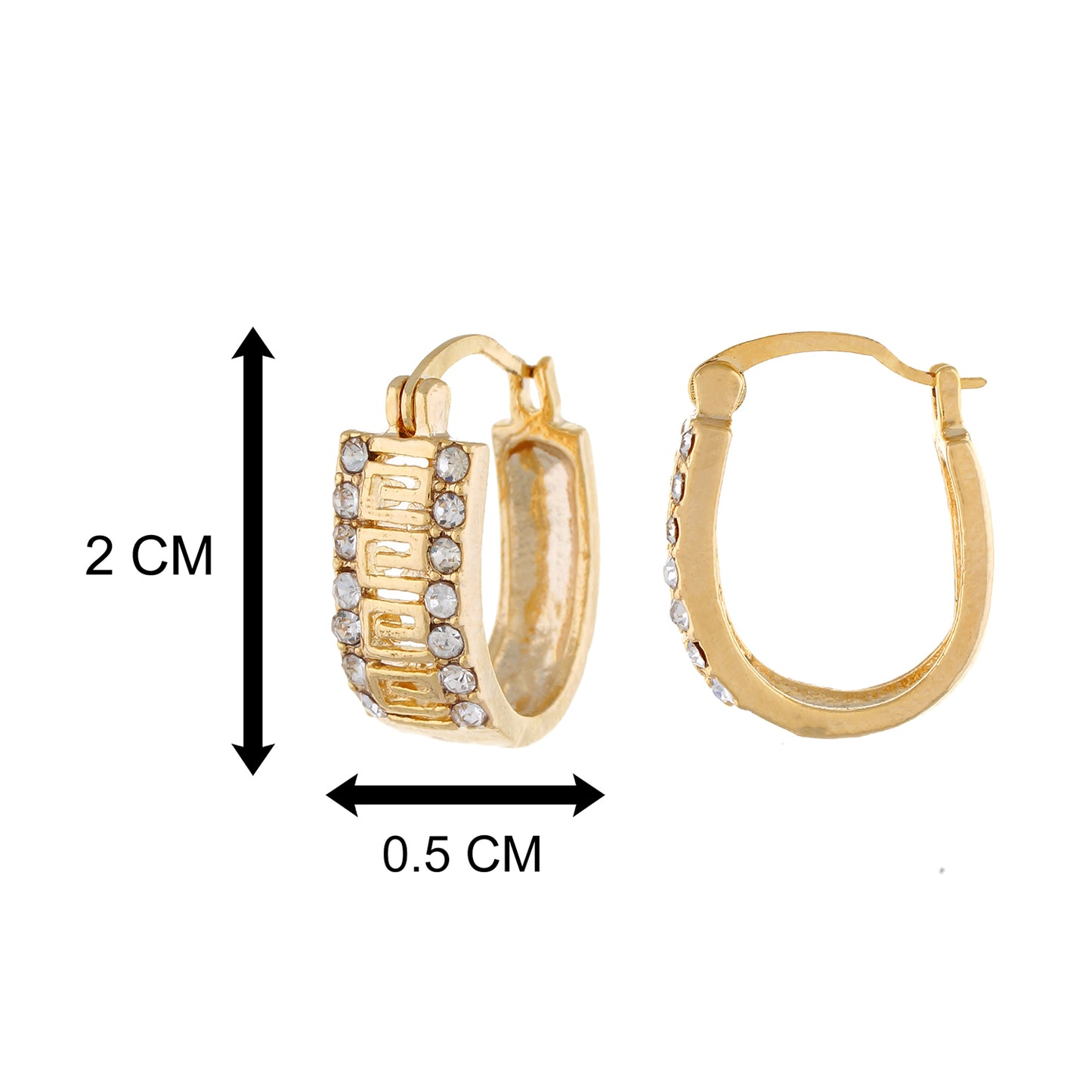 Gold colour Geometrical design Hoop for girls and women