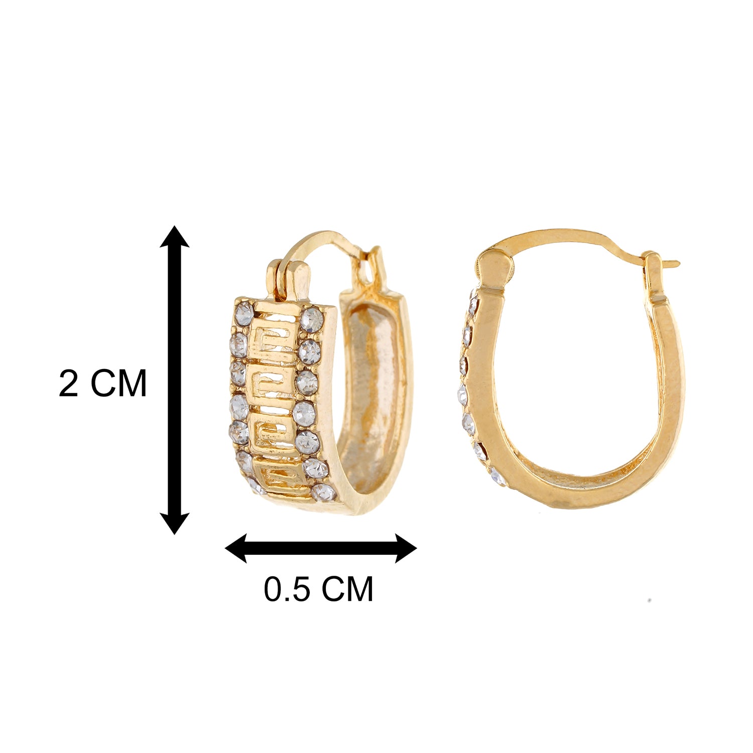 Gold colour Geometrical design Hoop for girls and women