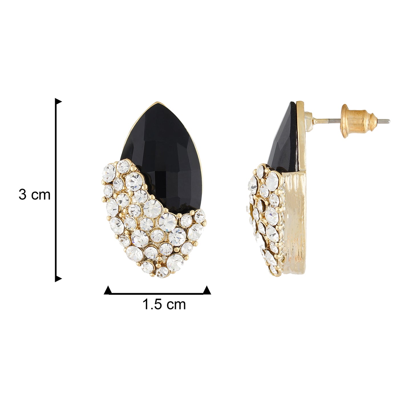 Blissful Black and Gold Colour Oval Shape Earring for Girls and Women