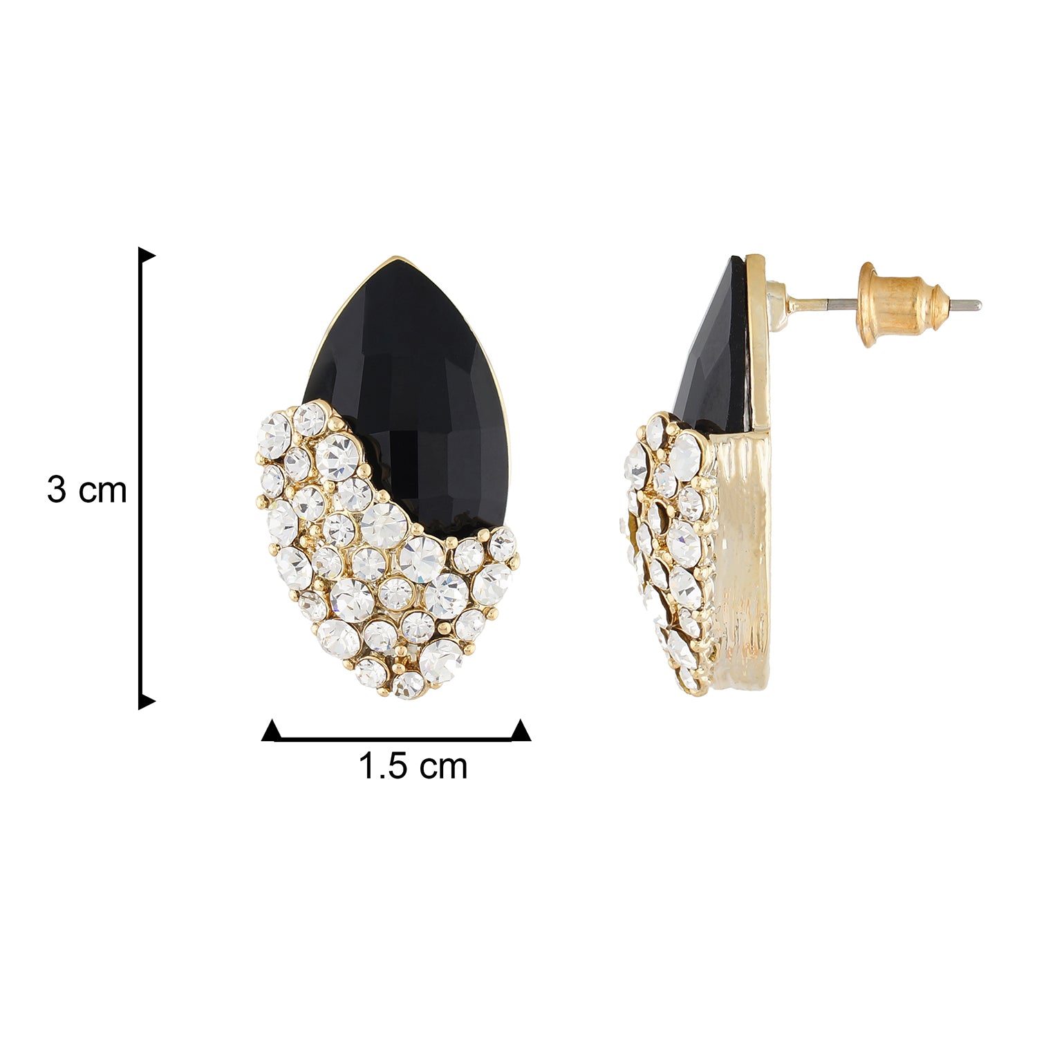 Blissful Black and Gold Colour Oval Shape Earring for Girls and Women