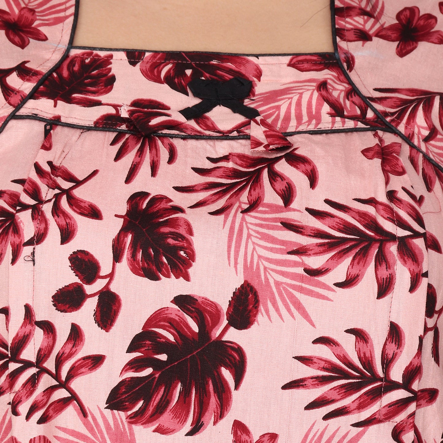 Printed Cotton Mother Nighty For Women - Pink