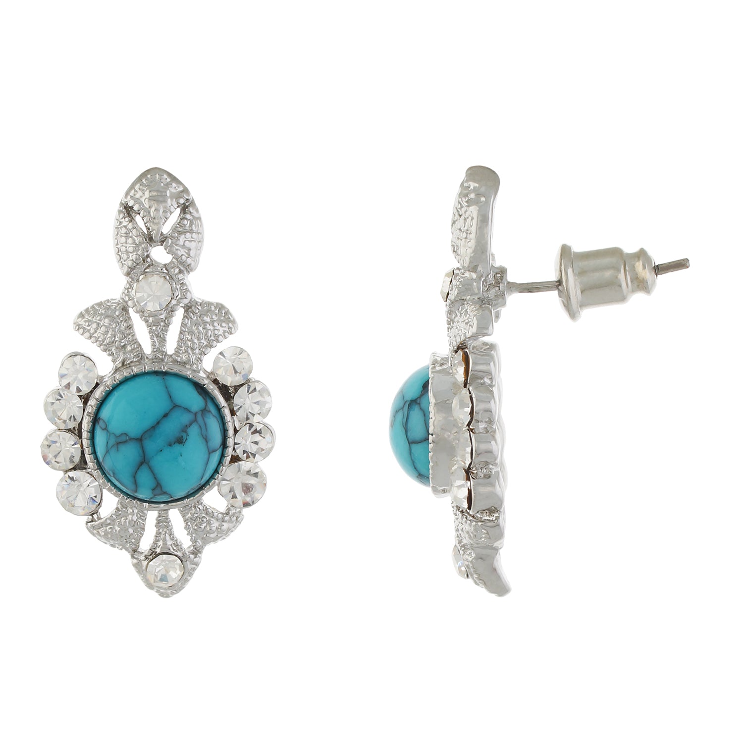 Green and Silver colour Drop design Pendant Set for girls and women