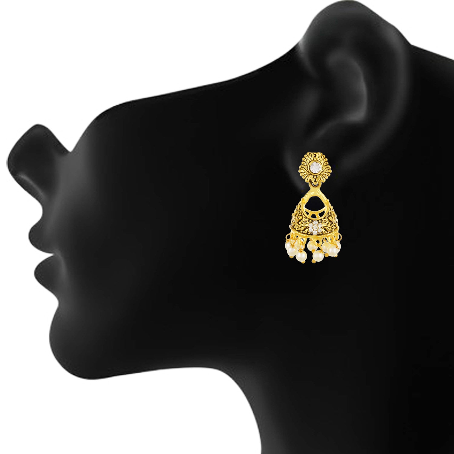 Gold plated Pearl Jhumki Earrings Fashion Imitaion Jewelry for Girls and Women