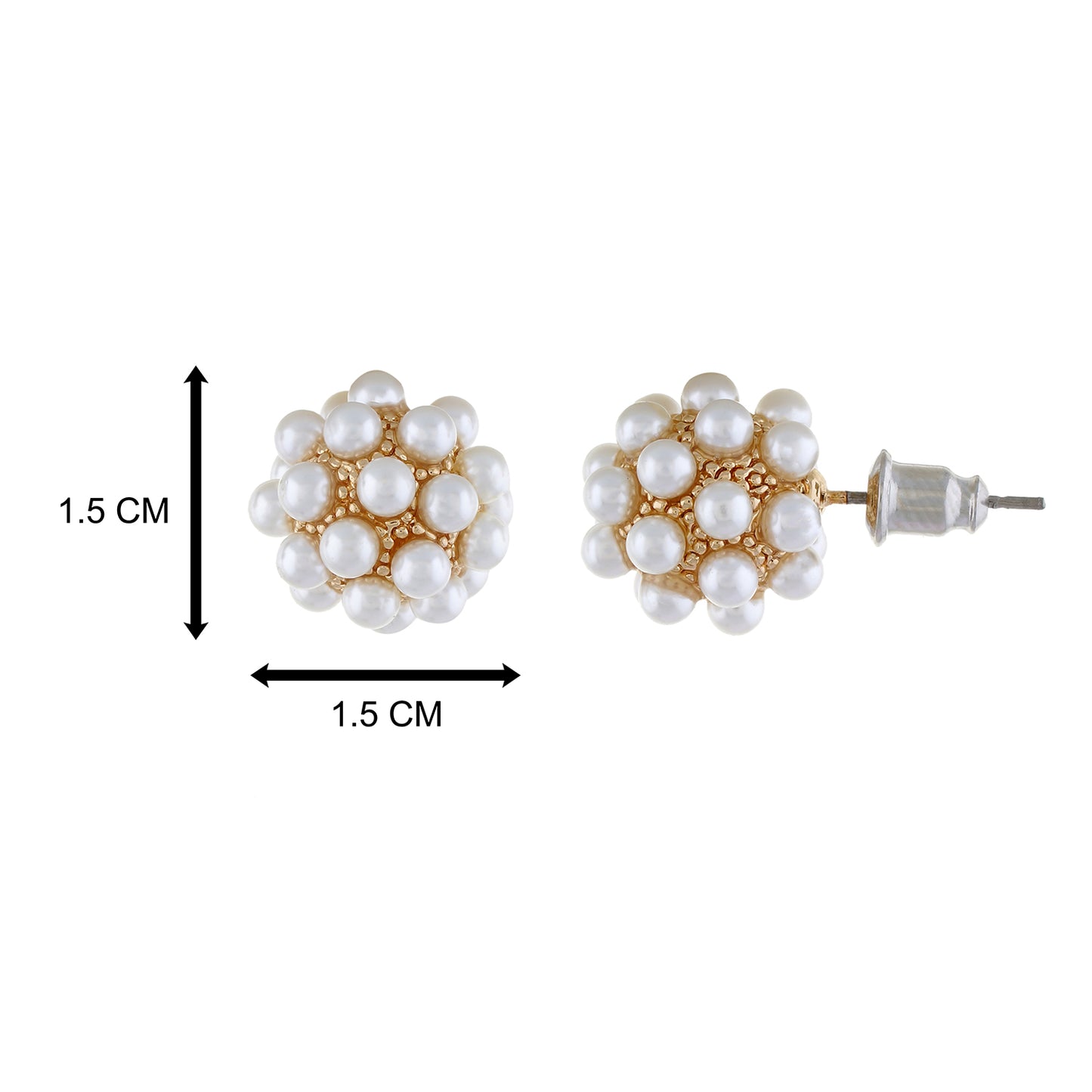 White colour Round design  Studs for girls and women