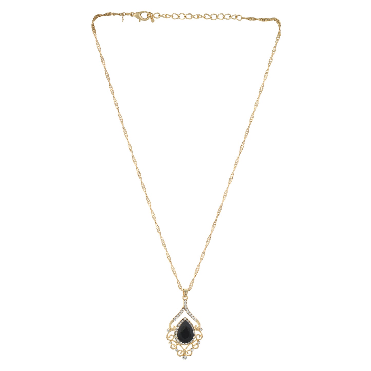 Black and Gold colour Drop design Pendant Set for girls and women