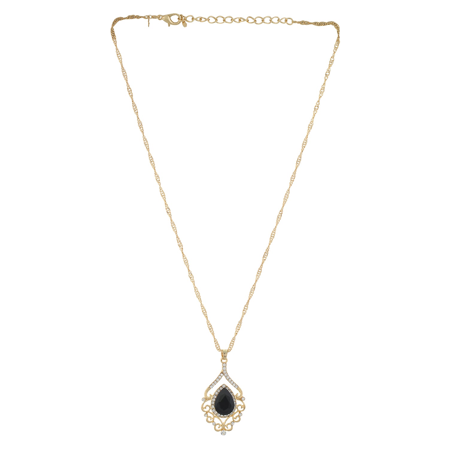 Black and Gold colour Drop design Pendant Set for girls and women