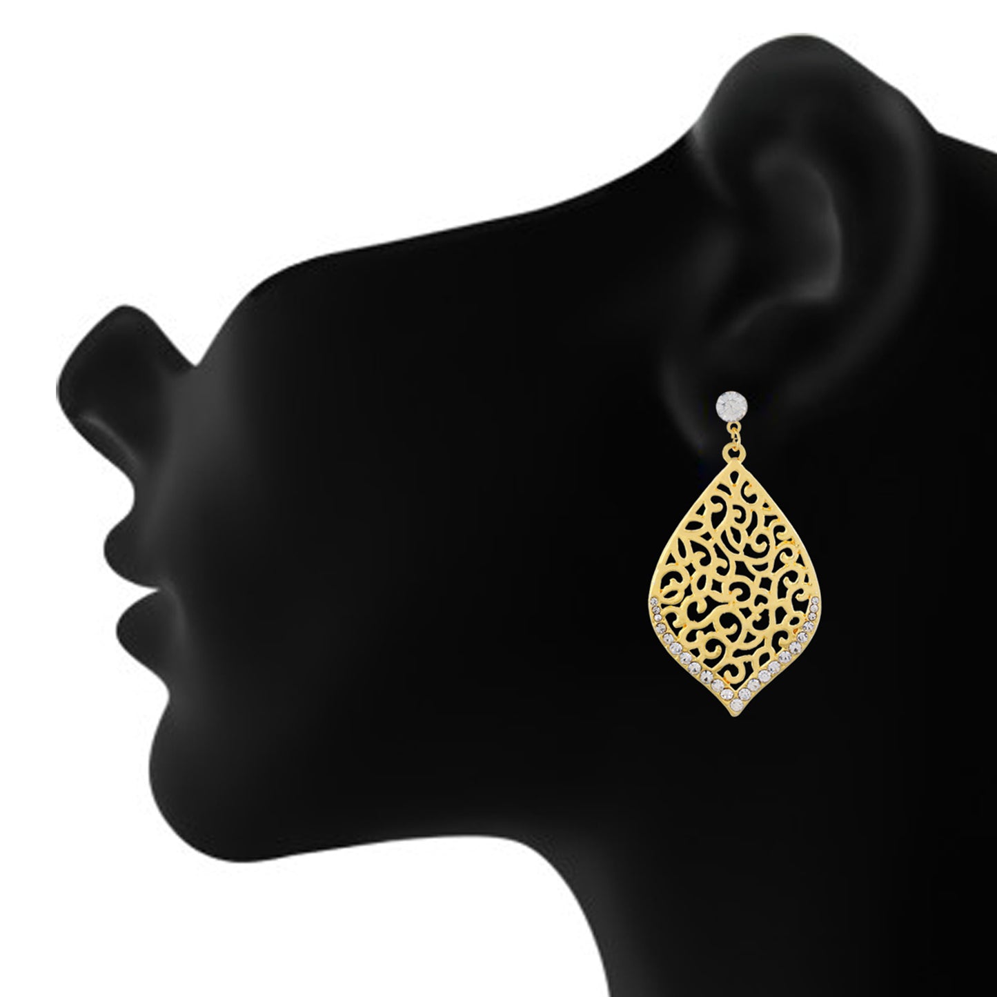 Gold colour Leaf design Danglers for girls and women