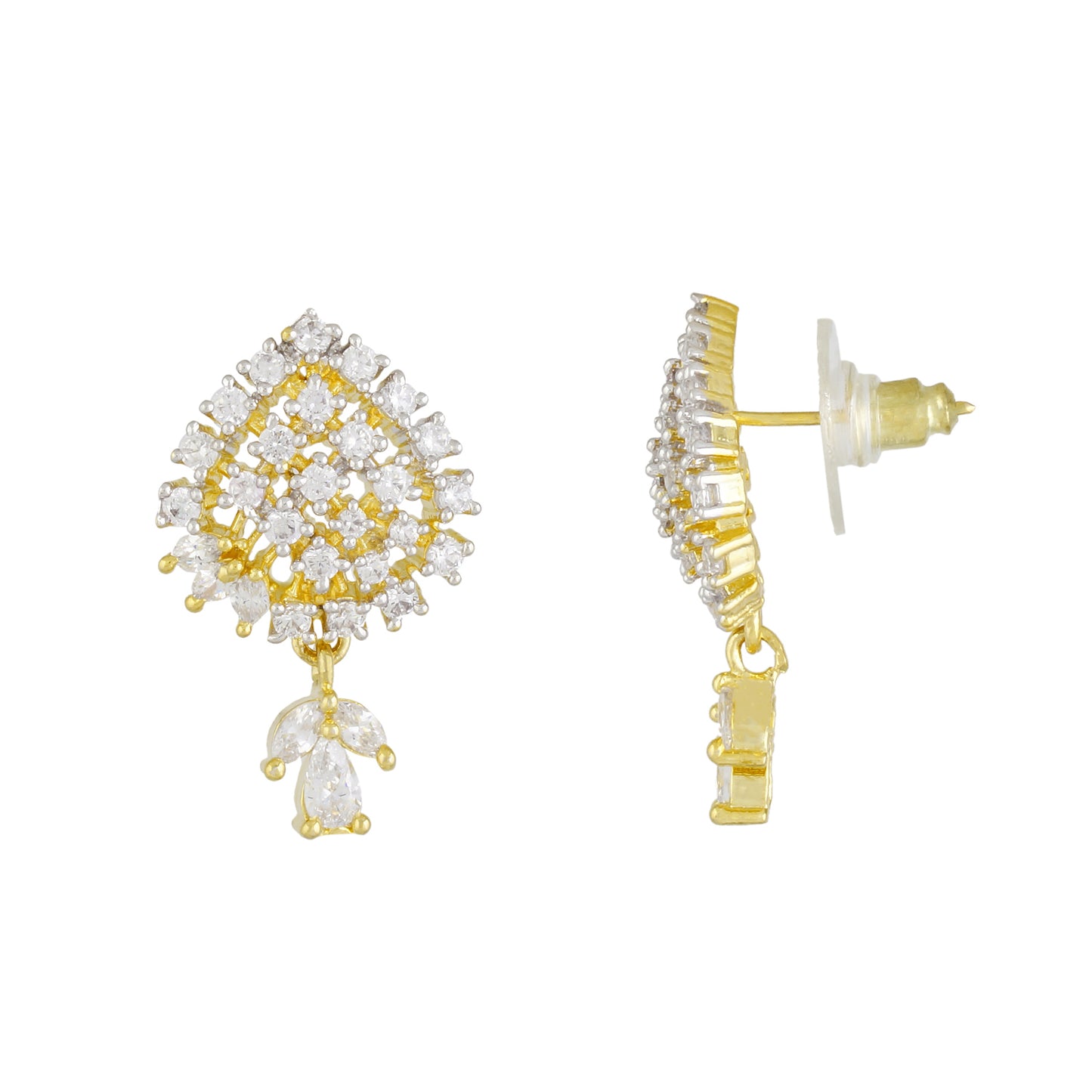 Ethnic Gold Plated CZ Copper Pendant Set for Ladies and Girls