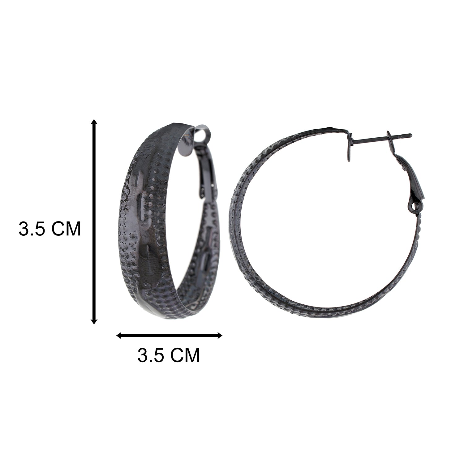 Grey colour Round Design Hoop Earrings for Girls and Women